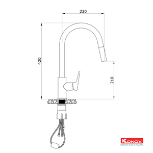 Vòi Rửa Chén Dây Rút Konox KN1900