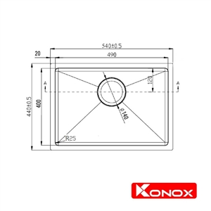 Chậu Rửa Chén Đơn Undermount sink Konox KN5444SU