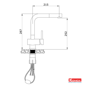 Vòi Rửa Chén Dây Rút Konox KN1337