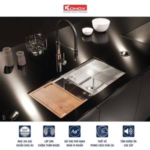 Chậu Rửa Chén 2 Hộc Undermount sink Konox KN8745DUB