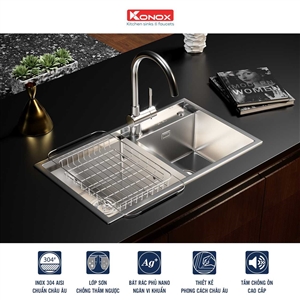 Chậu Rửa Chén 2 Hộc Overmount sink Konox KN7847DO