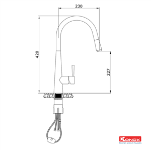 Vòi Rửa Chén Dây Rút Konox KN1901C