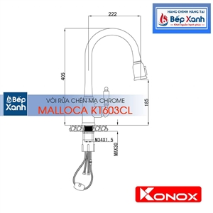 Vòi Rửa Chén Dây Rút Konox KN1905