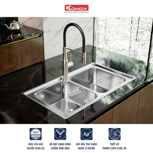 Chậu Rửa Chén 2 Hộc European Premium Konox KS8650 2B