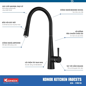 Vòi Rửa Chén Dây Rút Konox KN1901B