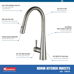 Vòi Rửa Chén Dây Rút Konox KN1901N