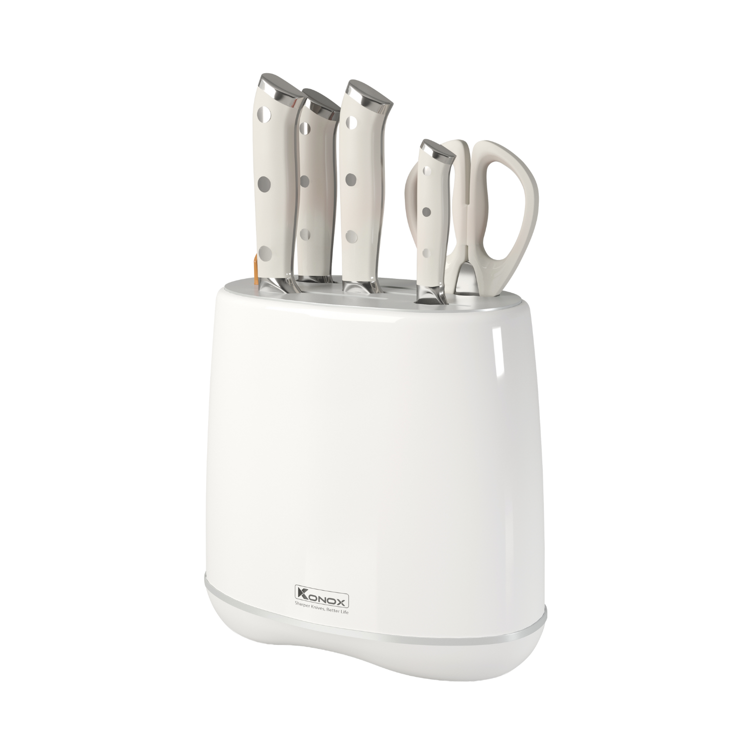 Bộ dao làm bếp 5 món cao cấp Konox Haper Grey tông xám