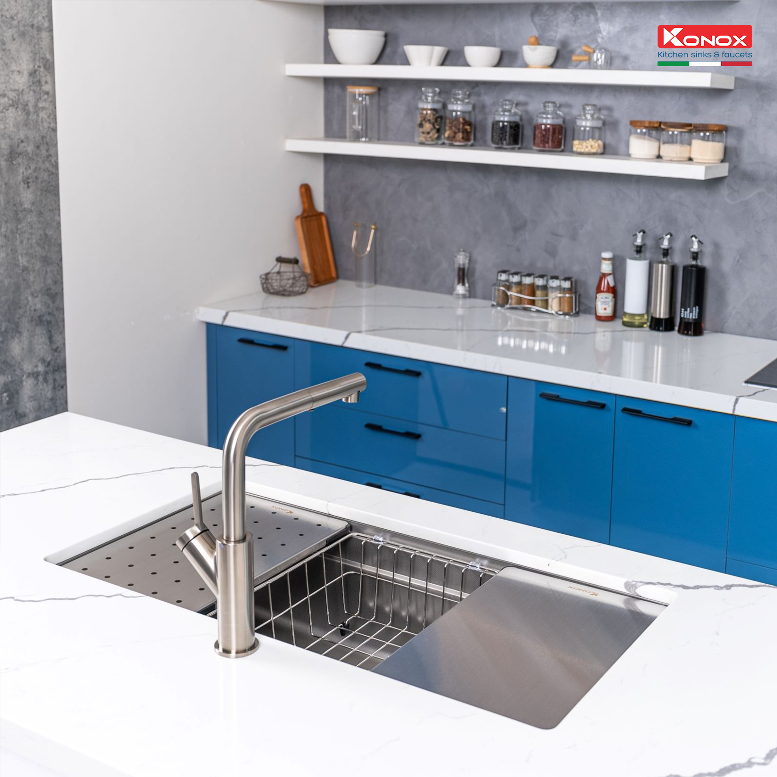 Chậu rửa bát chống xước Workstation Sink Dekor 7644SU - ảnh 4