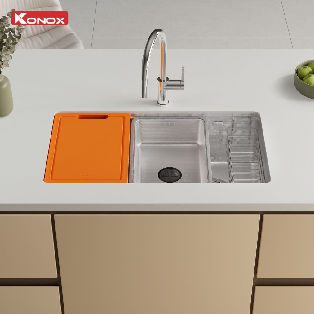 Chậu rửa bát 1 hố chống xước Dekor 7844SU - ảnh 3