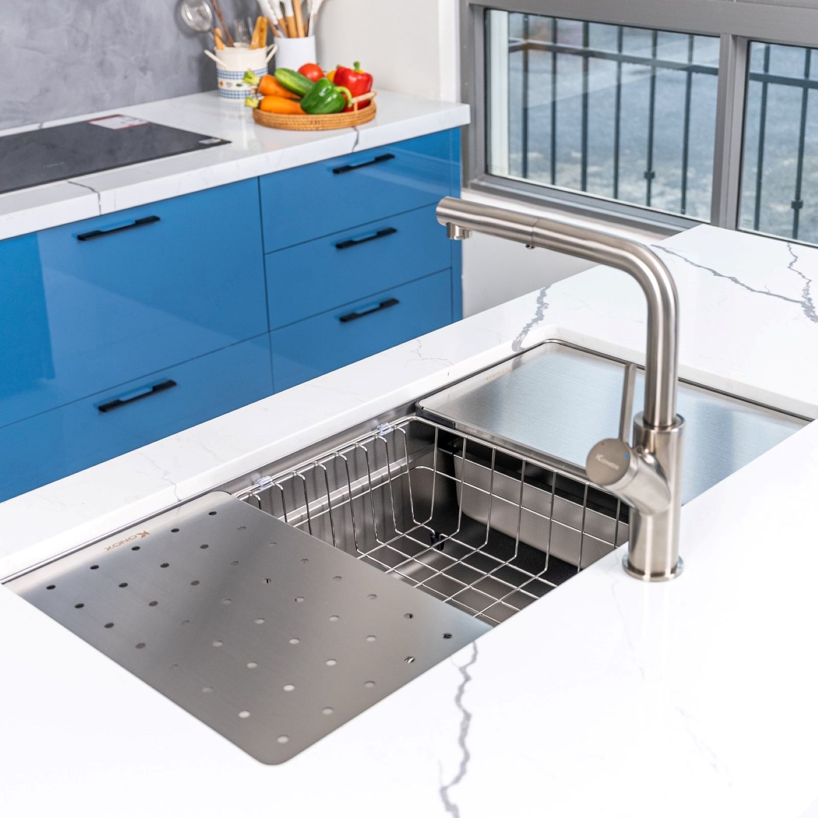 Chậu rửa bát chống xước Workstation Sink Dekor 8644SU - ảnh 6