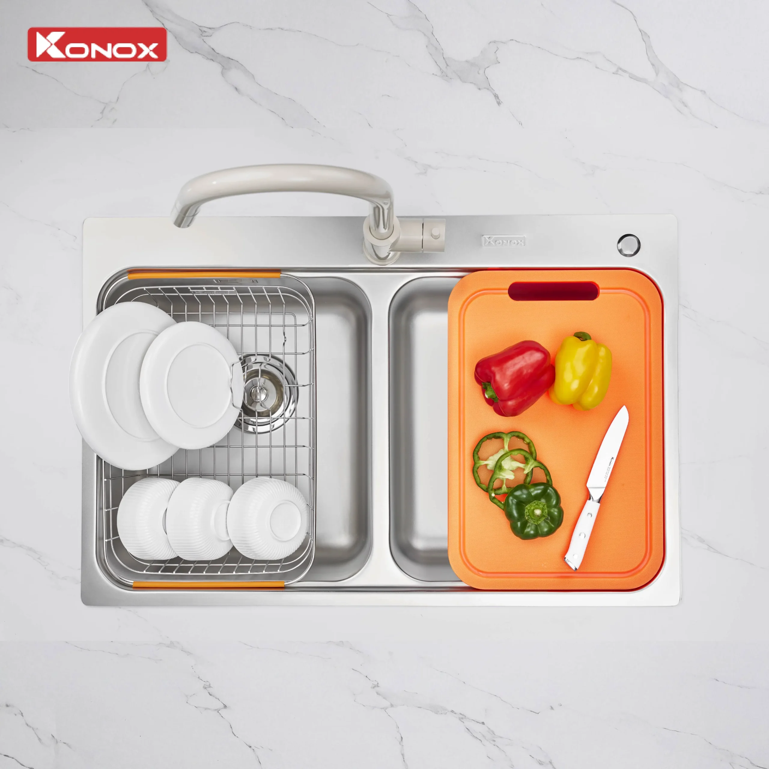 Chậu rửa bát 2 hố cân R50 Tari 7851TD - ảnh 4