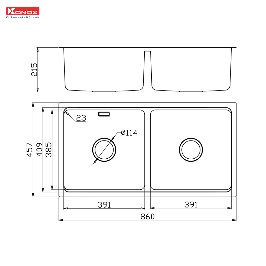 Chậu rửa bát chống xước Workstation Sink – Undermount Sink KN8646DU Dekor - ảnh 3
