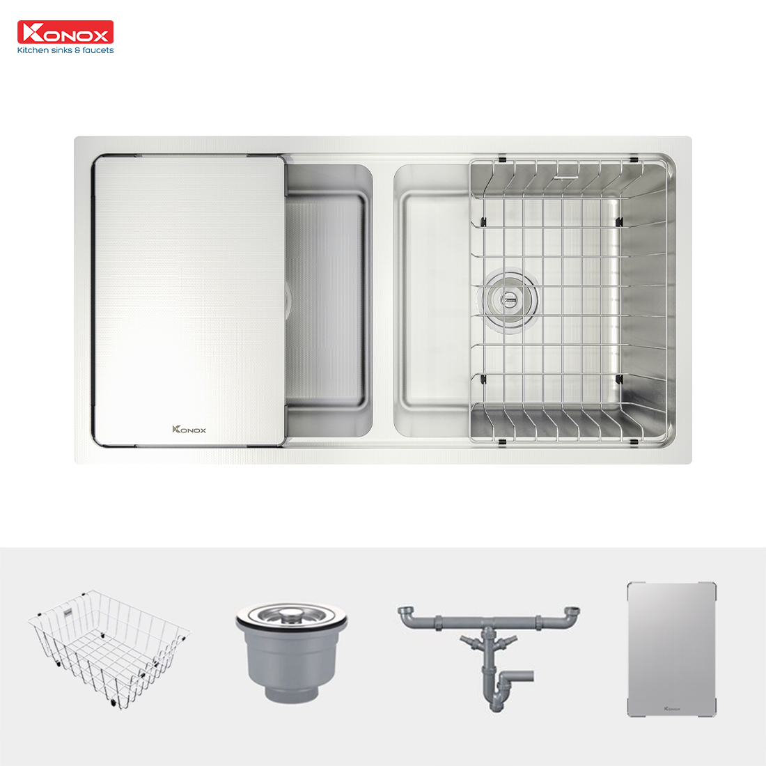 Chậu rửa bát chống xước Workstation Sink – Undermount Sink KN8646DU Dekor - ảnh 4