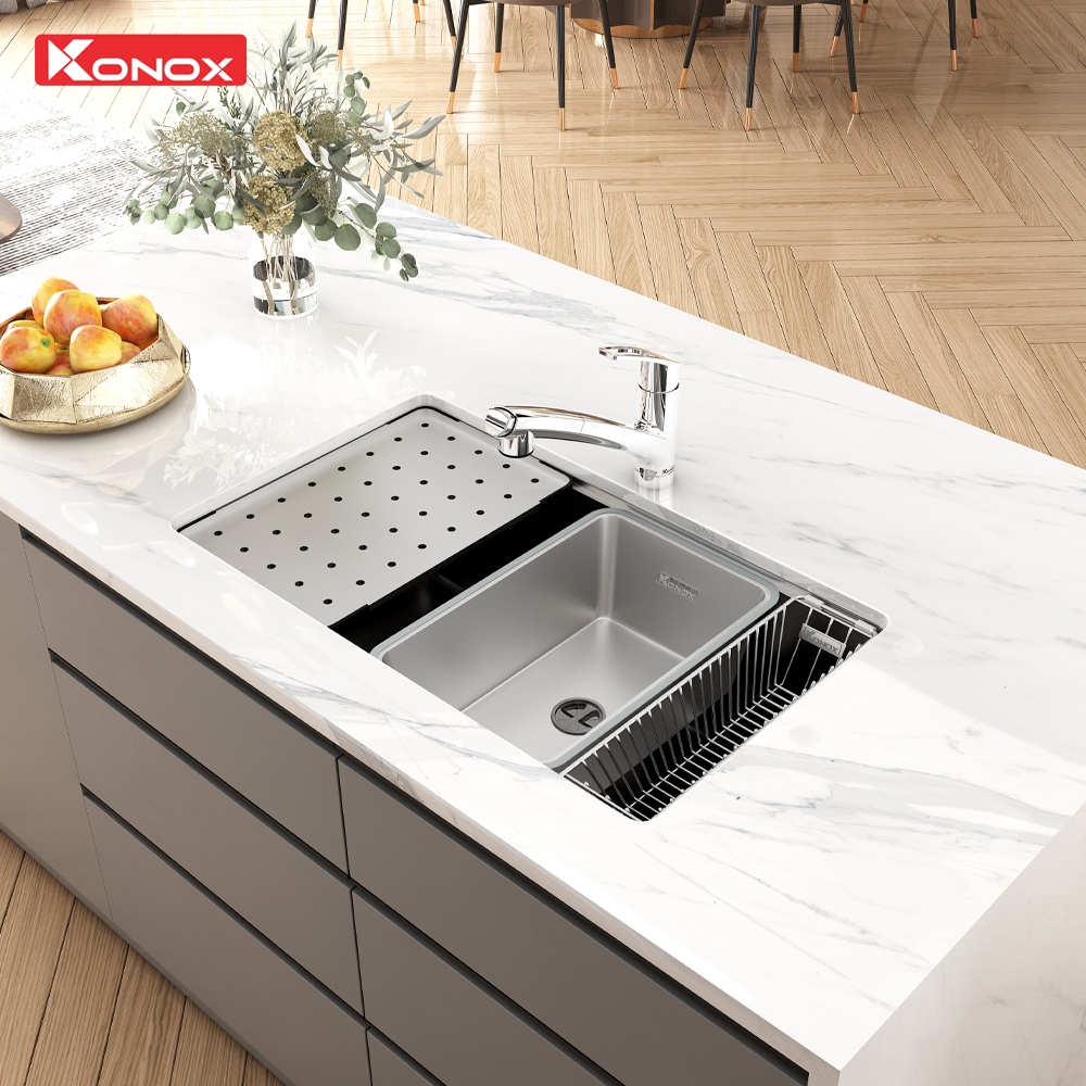 Chậu rửa bát chống xước Workstation Sink Dekor 8044SU - ảnh 3