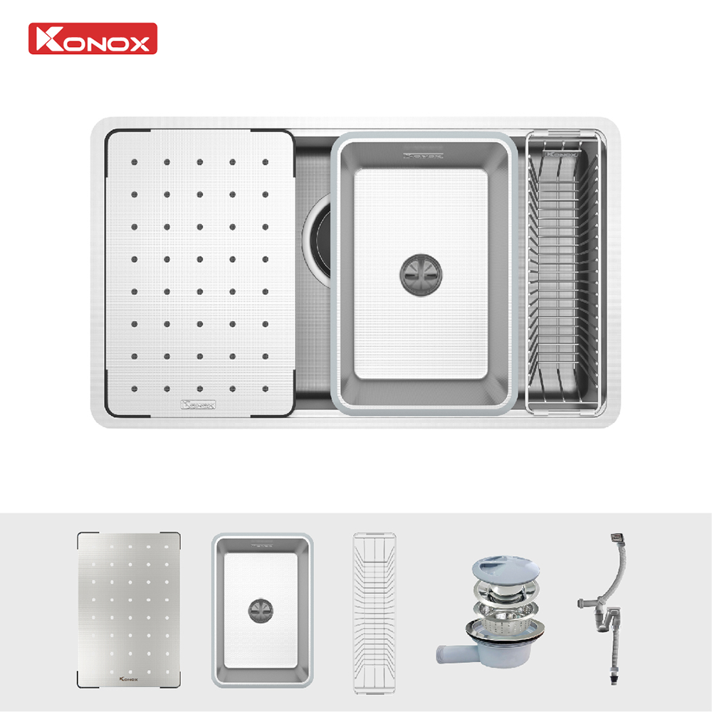 Chậu rửa bát chống xước Workstation Sink Dekor 8044SU - ảnh 4