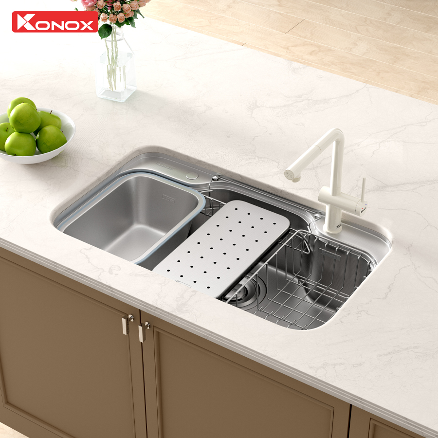 Chậu rửa bát chống xước Workstation Sink Dekor 8048SU - ảnh 2