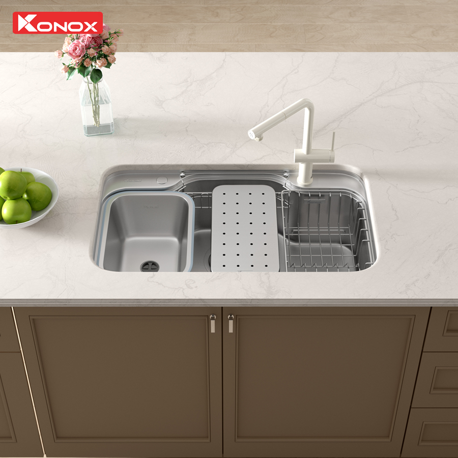 Chậu rửa bát chống xước Workstation Sink Dekor 8048SU - ảnh 3