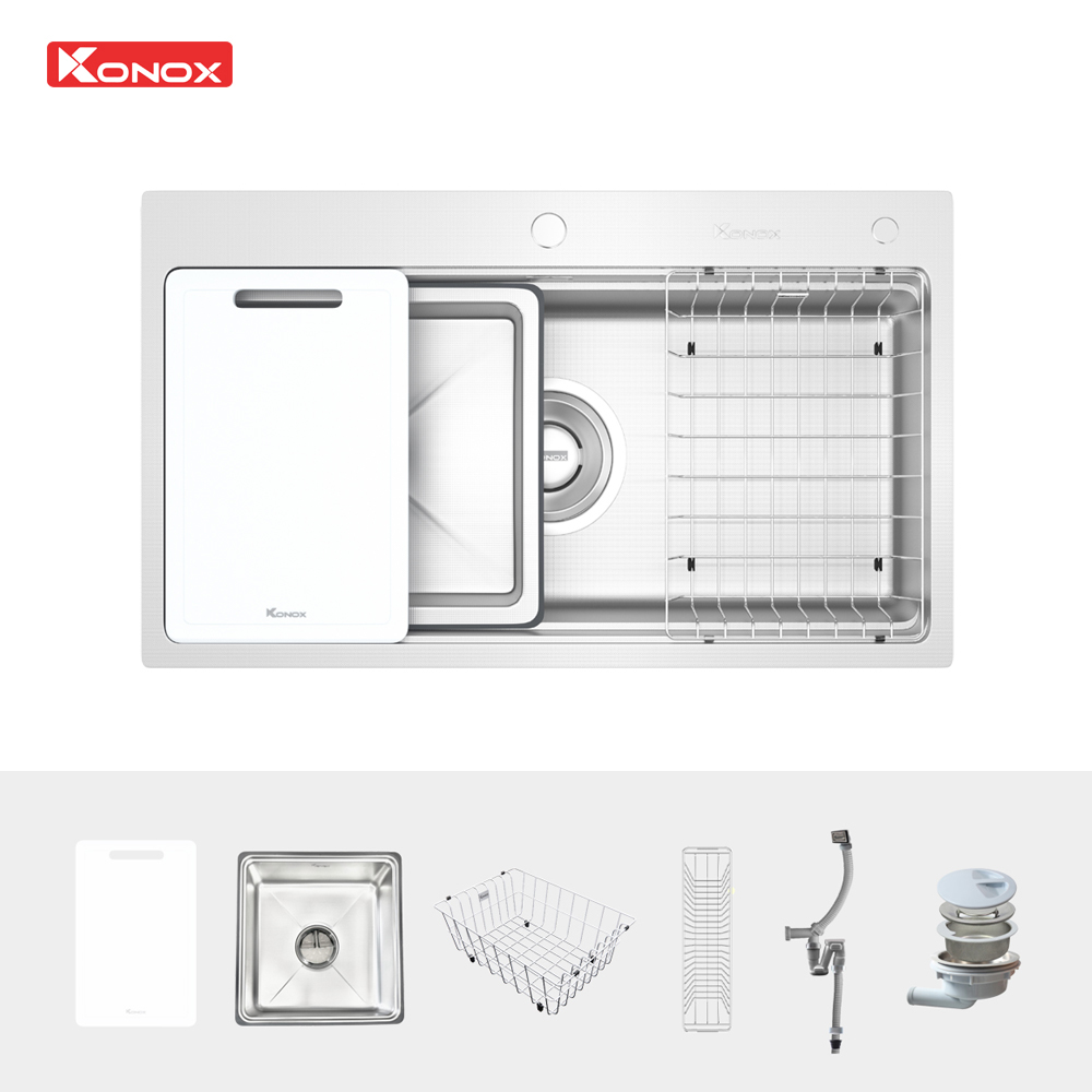 Chậu rửa bát 1 hố chống xước Workstation Sink KN8751TS Dekor - ảnh 4