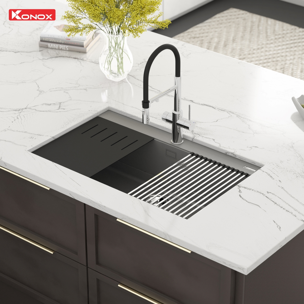 Chậu rửa bát đá Granite Sink Terra 790S Grey - ảnh 2