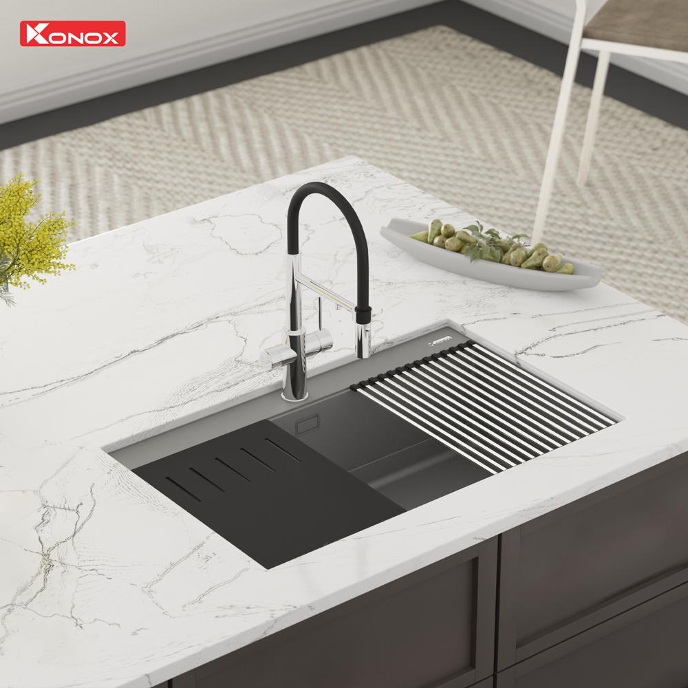 Chậu rửa bát đá Granite Sink Terra 790S Grey - ảnh 6