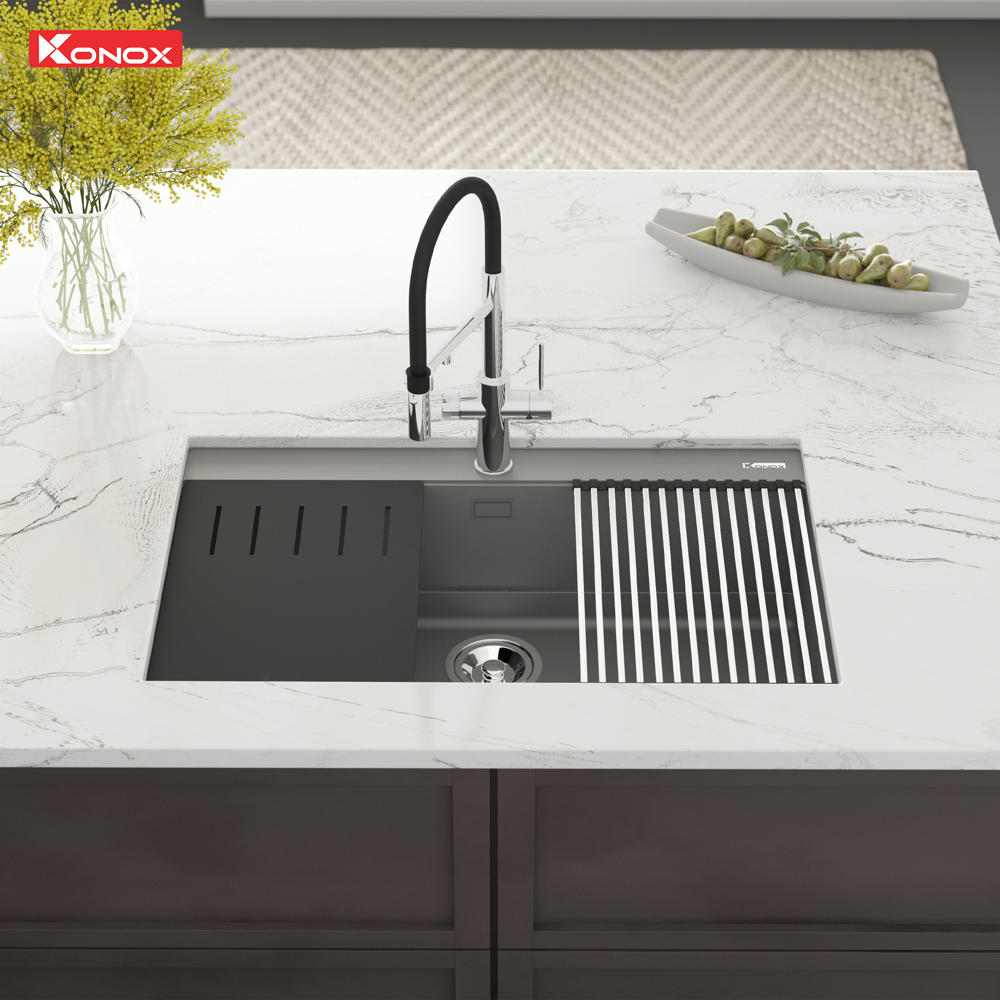 Chậu rửa bát đá Granite Sink Terra 860S Grey - ảnh 5
