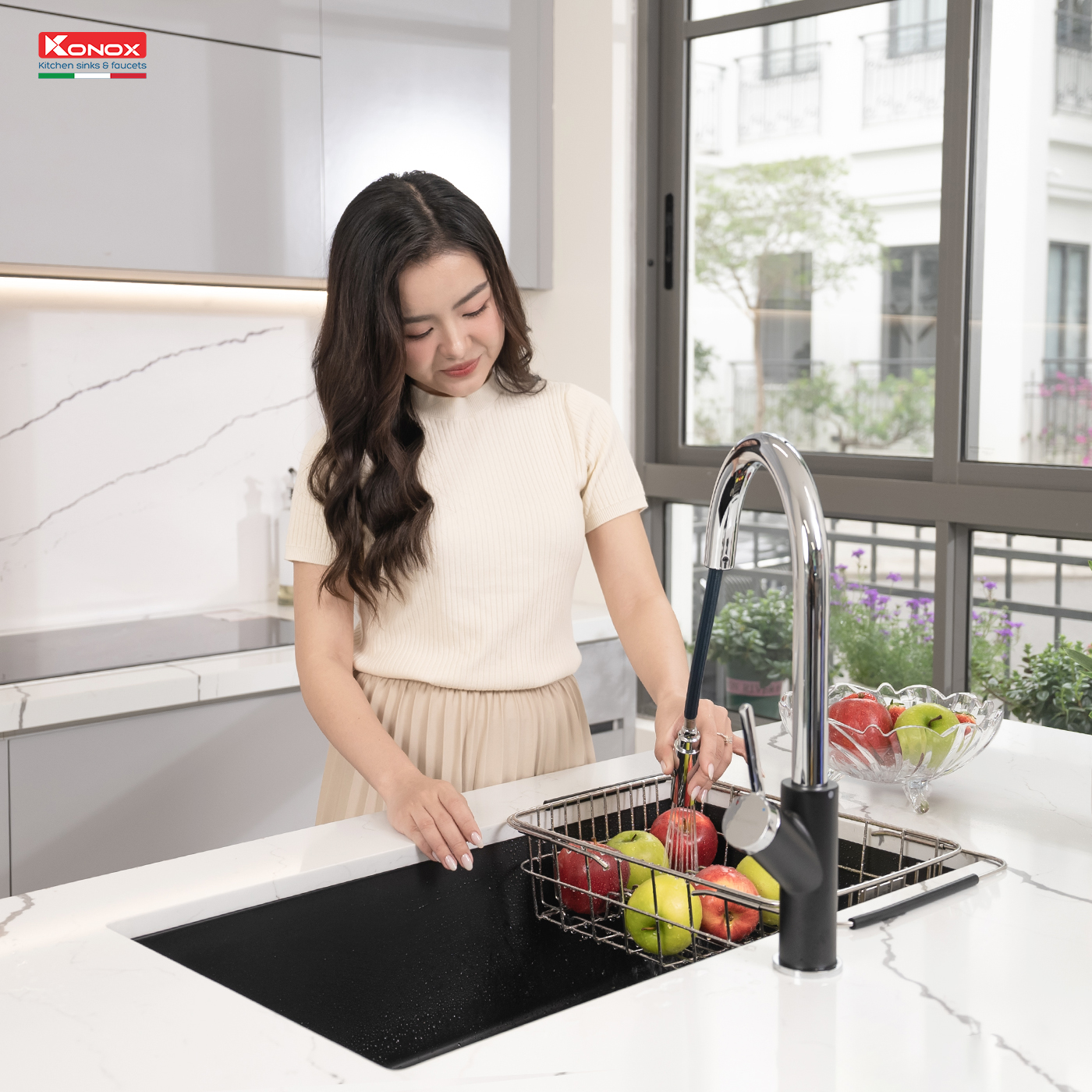 Chậu rửa bát Granite Sink Naros 760S – Black - ảnh 7