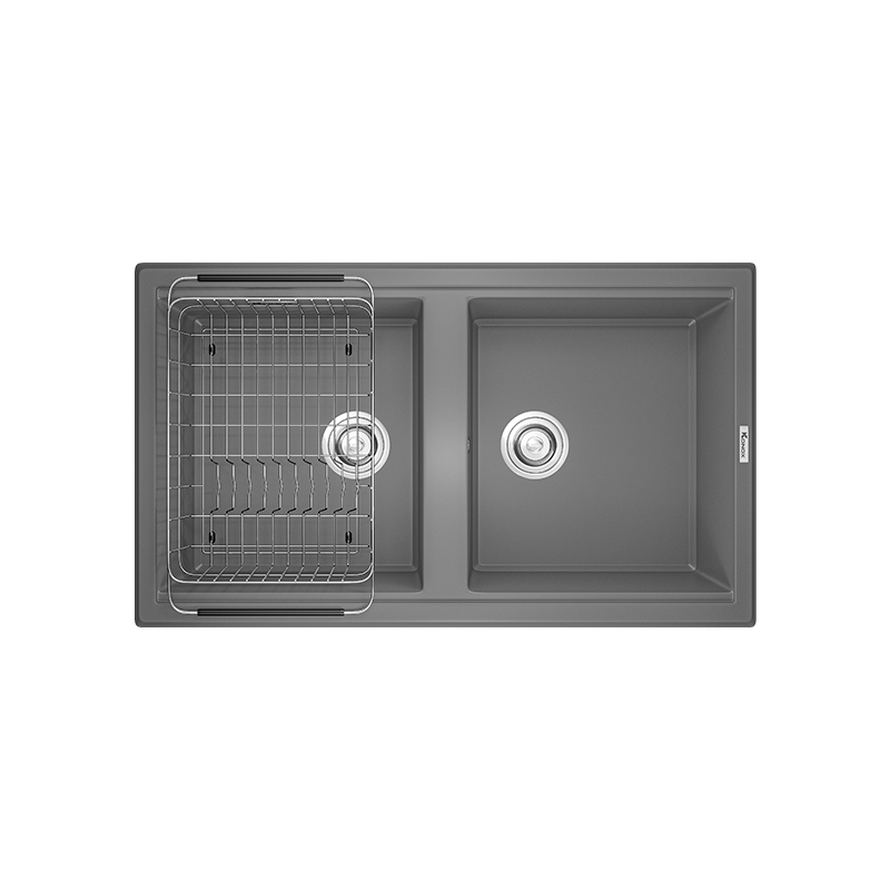 Chậu rửa bát Konox Phoenix 860 Grey – chậu đá 2 hố cân kích thước phổ biến