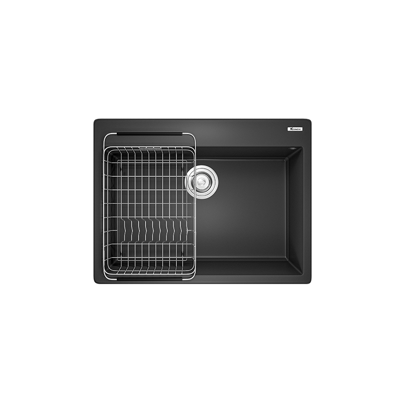 Chậu rửa bát Konox Ruvita 680 Black – chậu đá 1 hố cho bàn đảo, bếp hẹp
