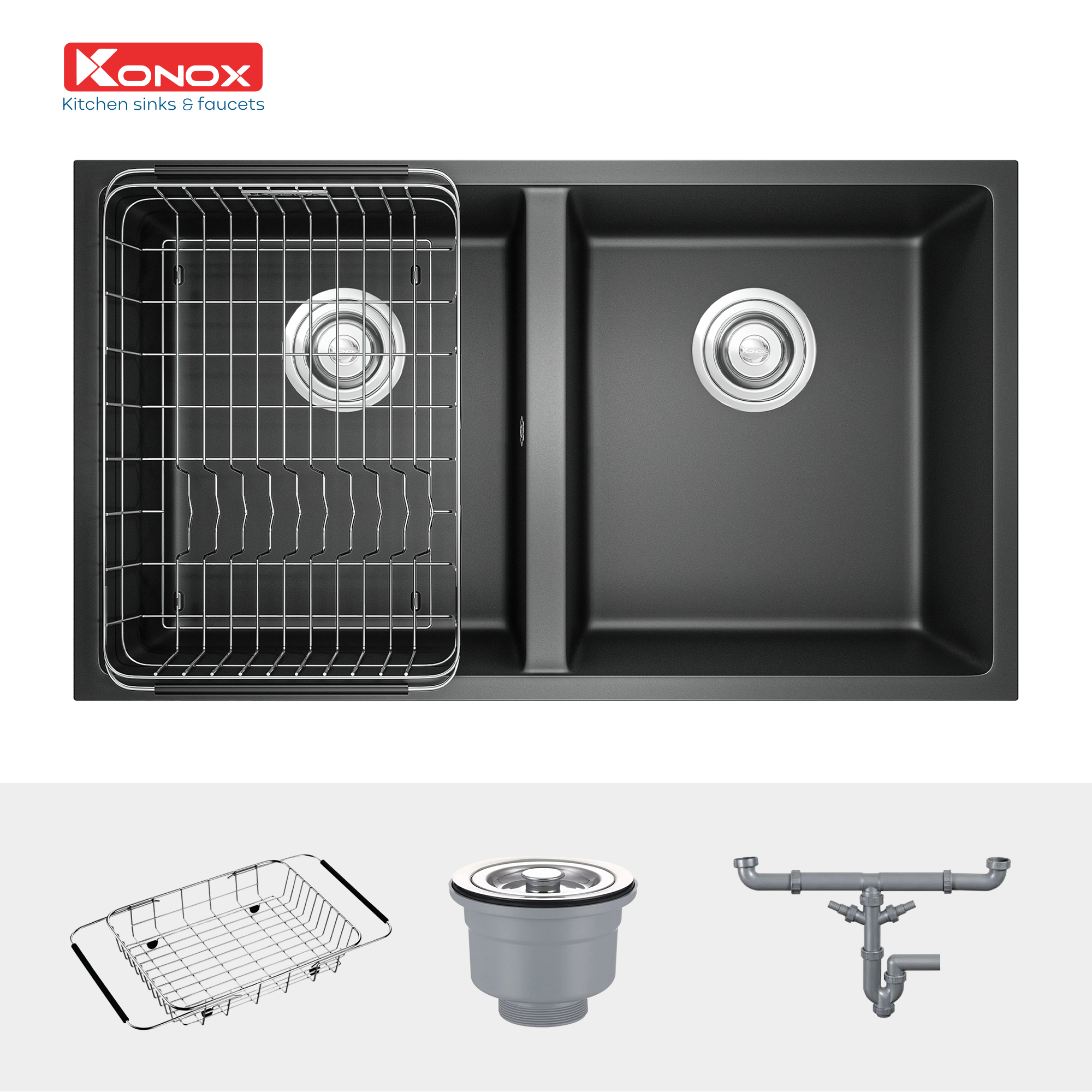 Chậu rửa bát Granite Sink Veloci 760D – Black - ảnh 3