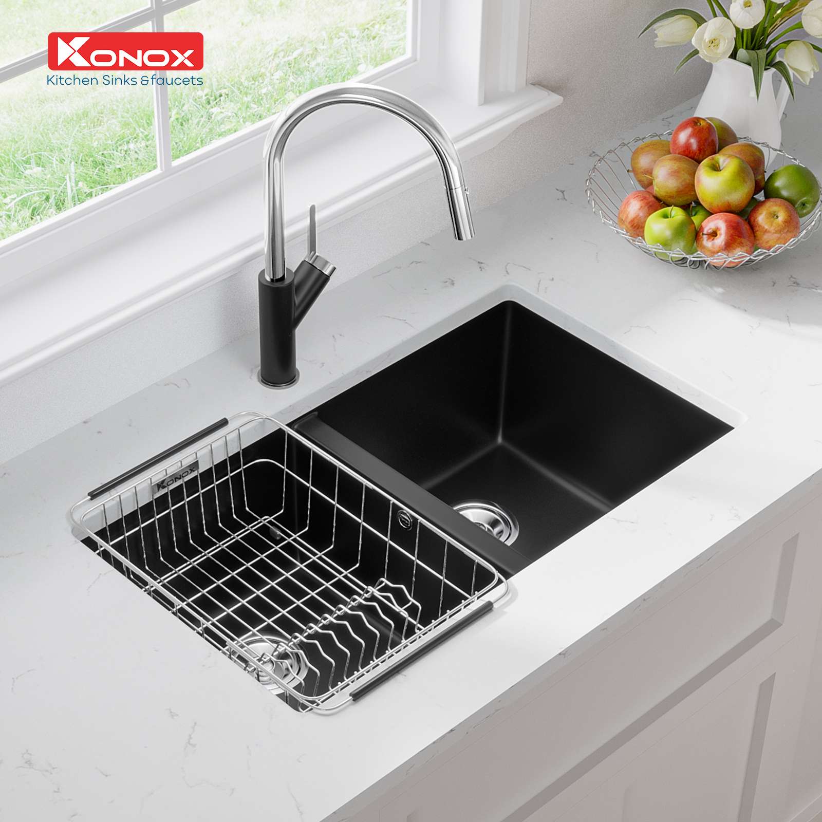 Chậu rửa bát Granite Sink Veloci 760D – Black - ảnh 4