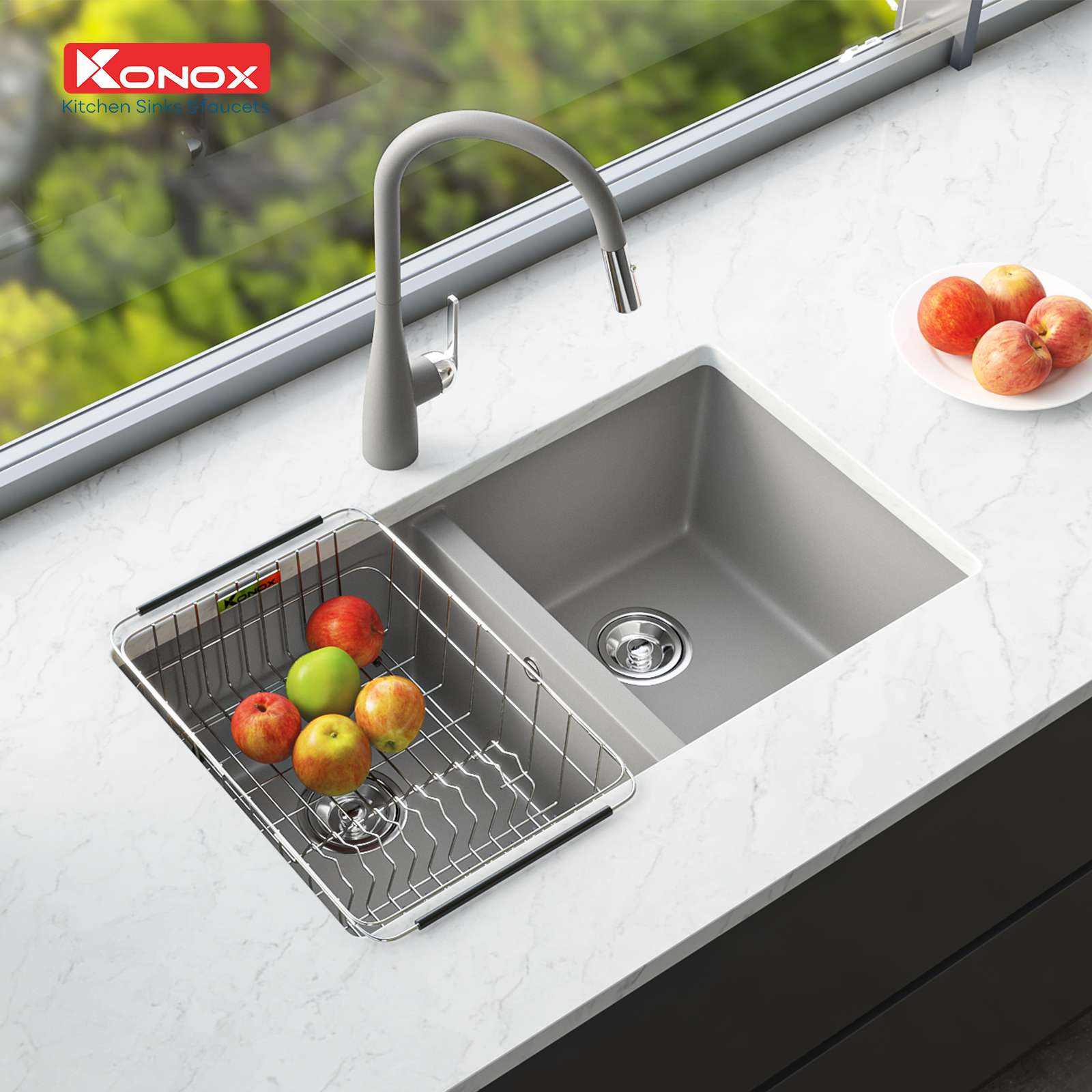 Chậu rửa bát Granite Sink Veloci 760D – Grey - ảnh 4