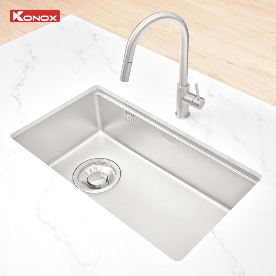 Chậu rửa bát inox 1 hố chống xước Dekor JP8044SU-L - ảnh 5