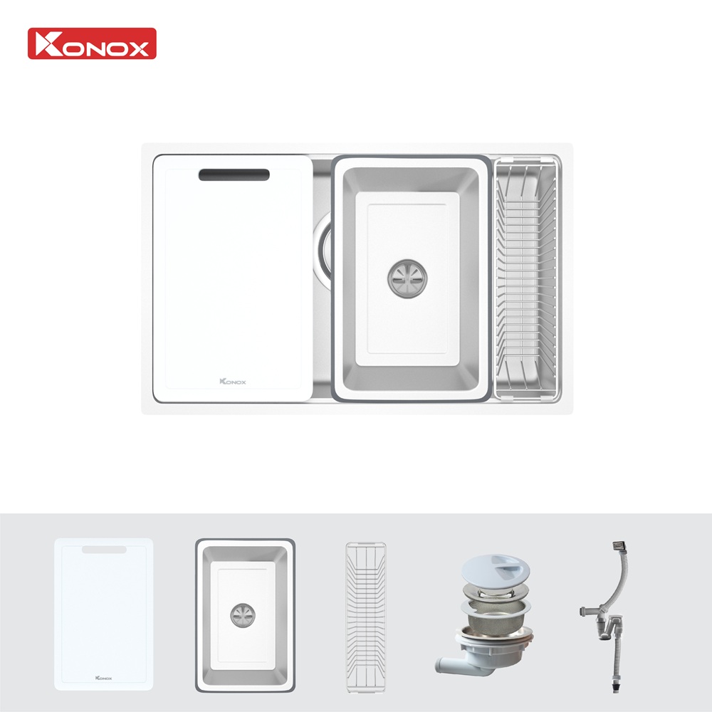 Chậu rửa bát phong cách Nhật bề mặt mịn Tari 7648SM - ảnh 4