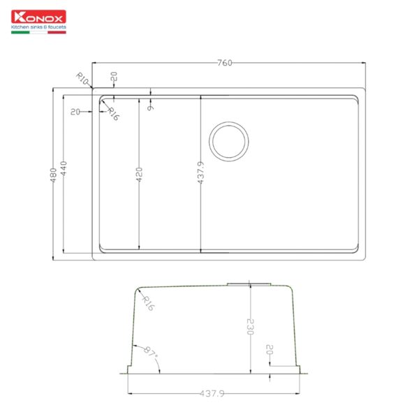 Chậu rửa bát phong cách Nhật bề mặt mịn Tari 7648SM - ảnh 5