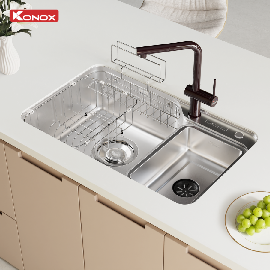 Chậu rửa bát phong cách Nhật bề mặt mịn Tari 8050SM - ảnh 3