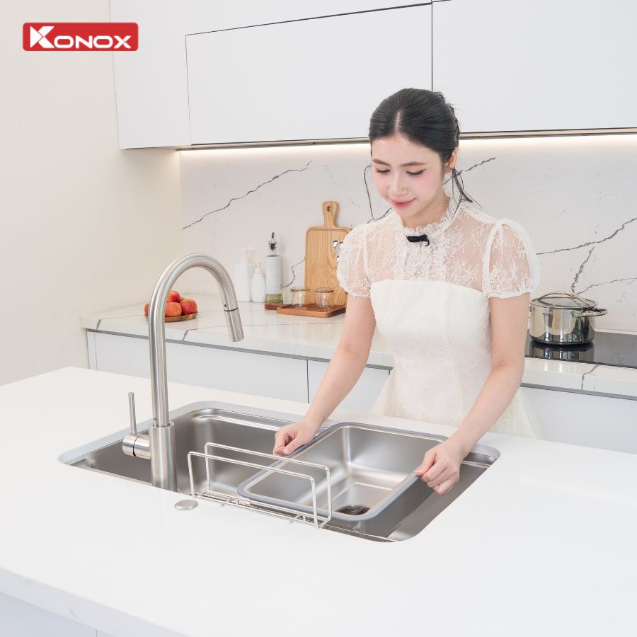 Chậu rửa bát phong cách Nhật bề mặt mịn Tari 8050SM - ảnh 4
