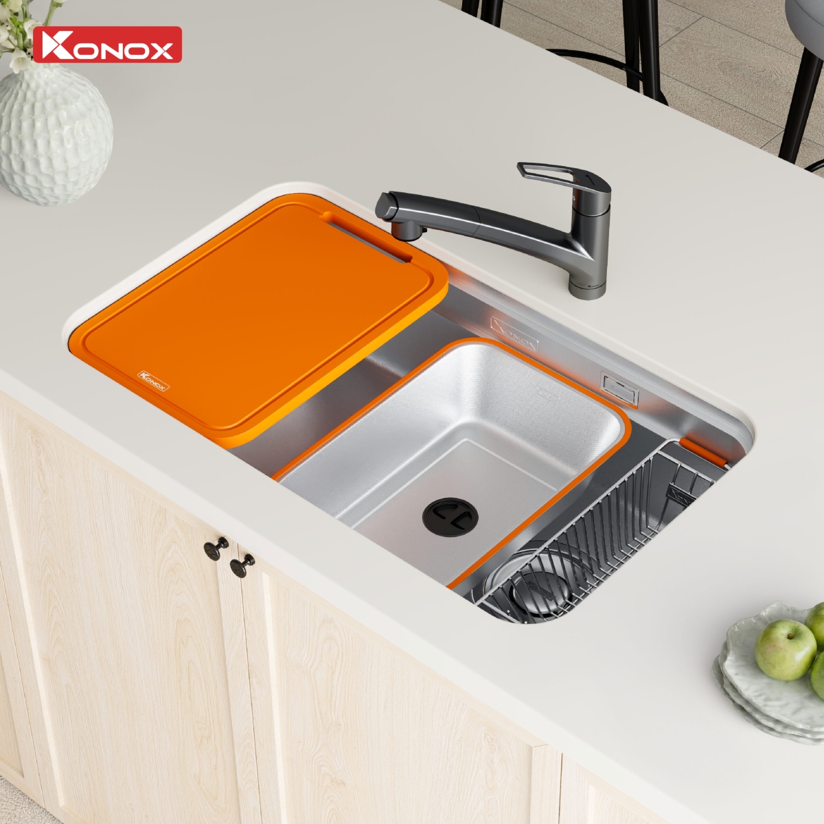 Chậu rửa bát Konox loại nào tốt? Chọn đúng dòng cho từng gian bếp