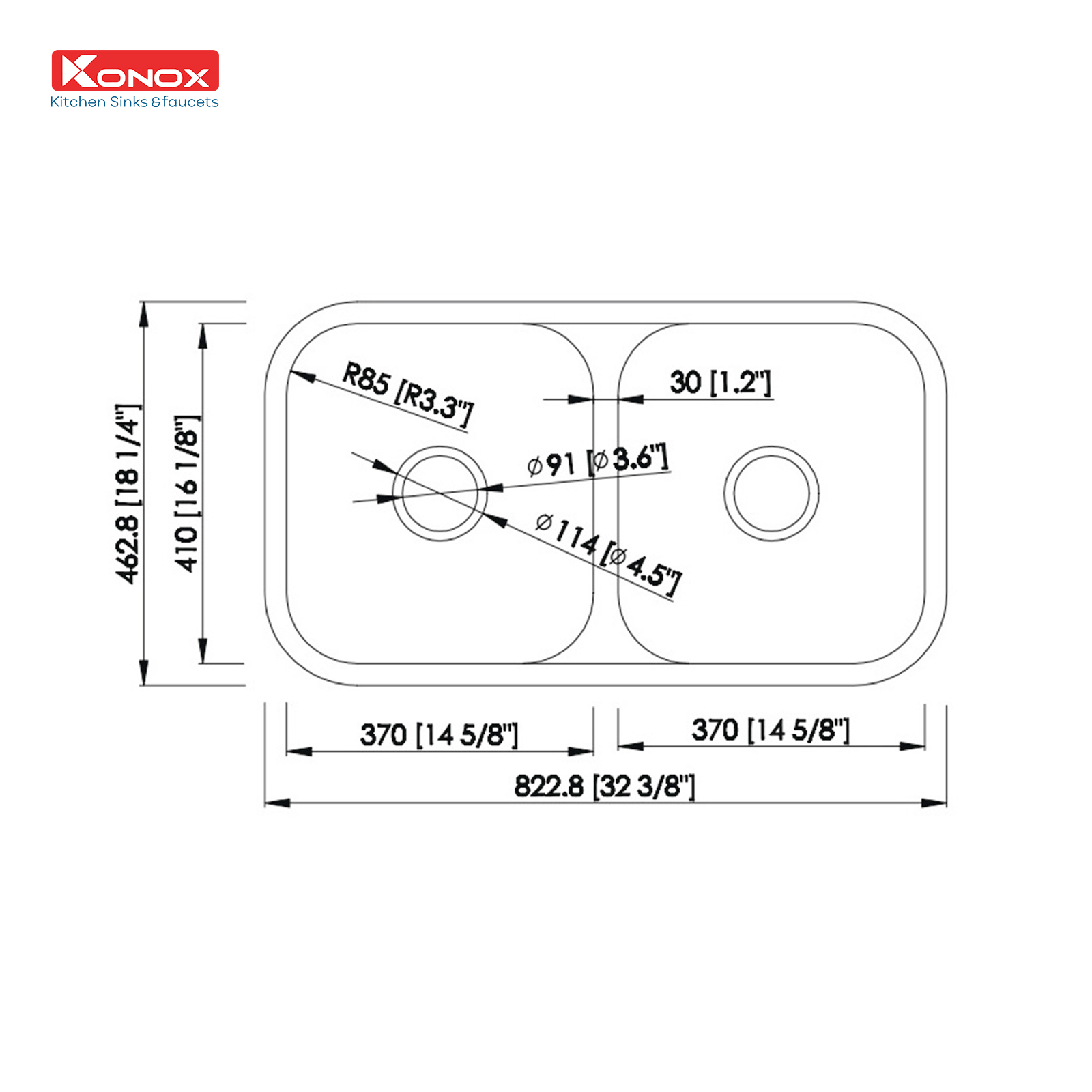 Chậu rửa bát Undermount Sink KN8246DUA - ảnh 2