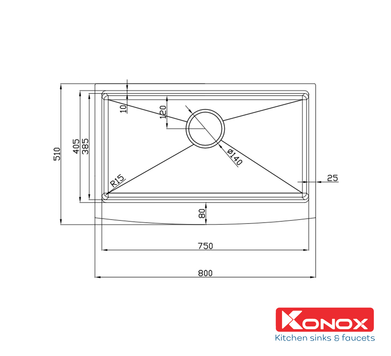 Chậu rửa bát Workstation Sink – Apron Sink KN8051AS Curve - ảnh 2