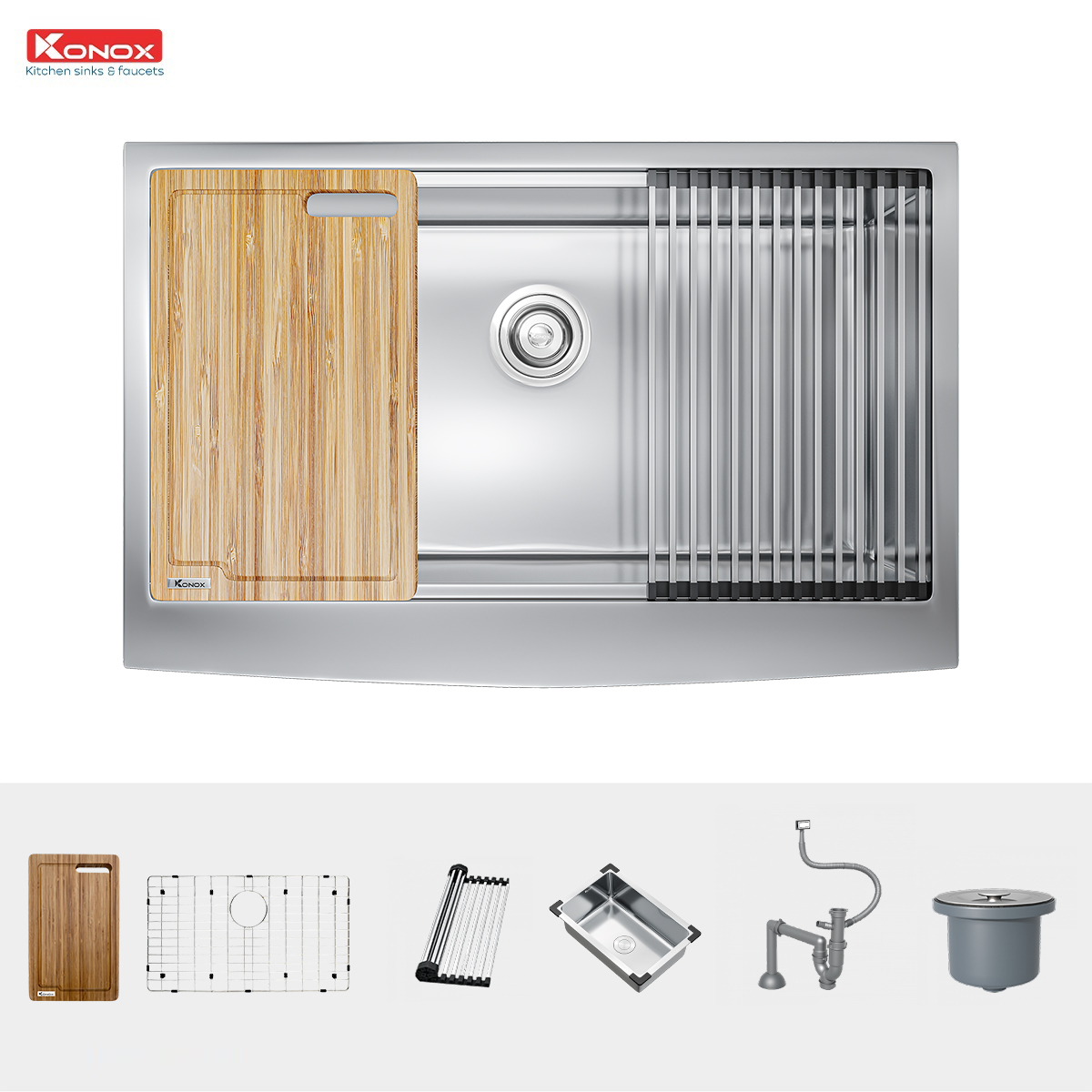Chậu rửa bát Workstation Sink – Apron Sink KN8051AS Curve - ảnh 3