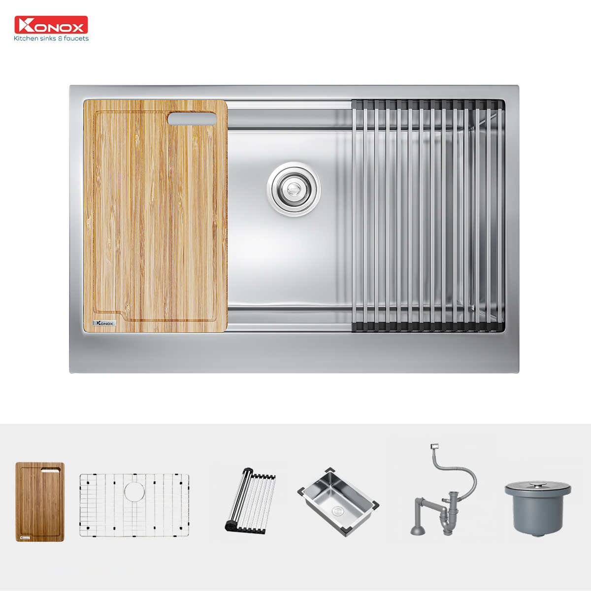 Chậu rửa bát Workstation Sink – Apron Sink KN8051AS Retta - ảnh 3