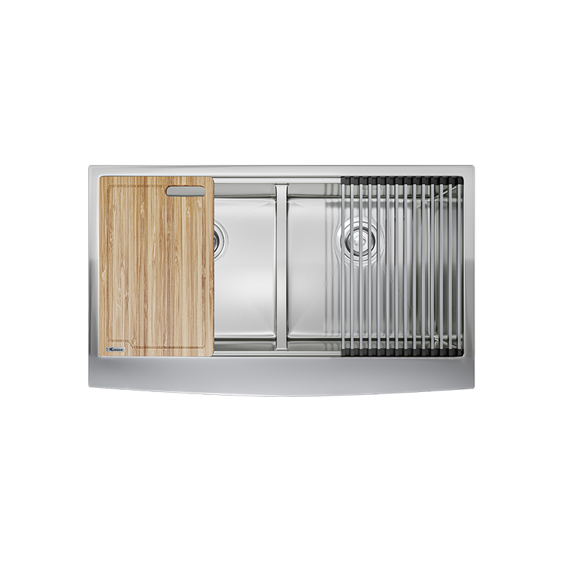 Chậu rửa bát Konox KN8751DA Curve – Apron 2 hố yếm vòng cung