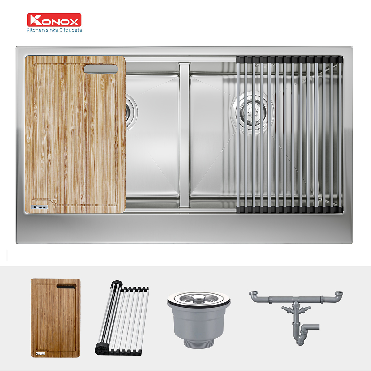 Chậu rửa bát Workstation Sink – Apron Sink KN8751DA Retta - ảnh 3