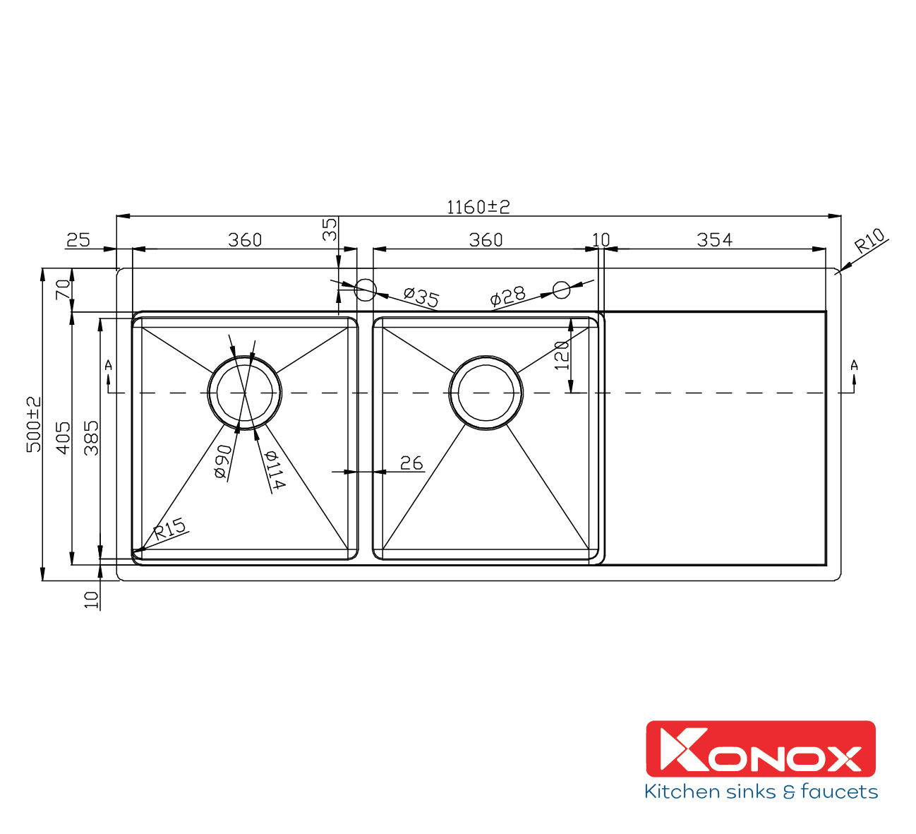 Chậu rửa bát Workstation Sink – Topmount Sink KN11650TD – Bàn phải - ảnh 2