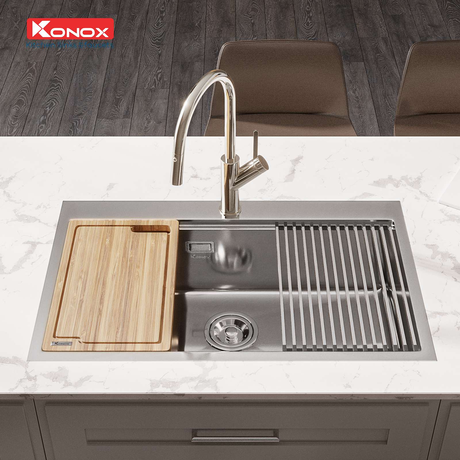 Chậu rửa bát Workstation Sink – Topmount Sink KN8050TS - ảnh 4