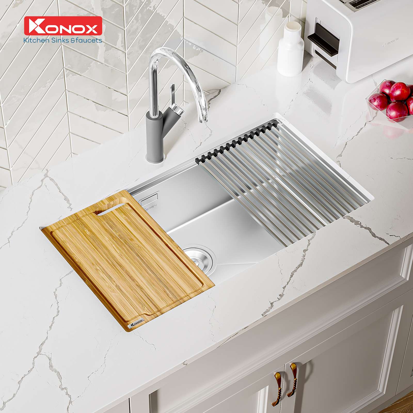 Chậu rửa bát Workstation Sink – Undermount Sink KN8046SU - ảnh 4