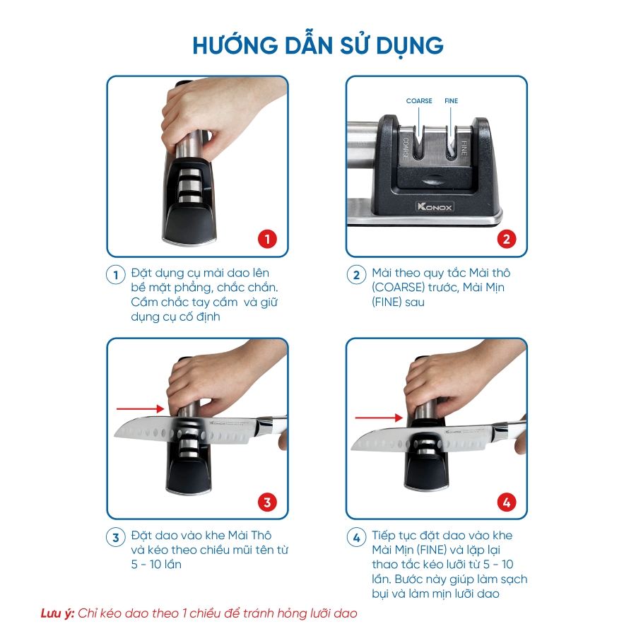 Dụng cụ mài dao 2 khe Konox Knife Sharpener - ảnh 5