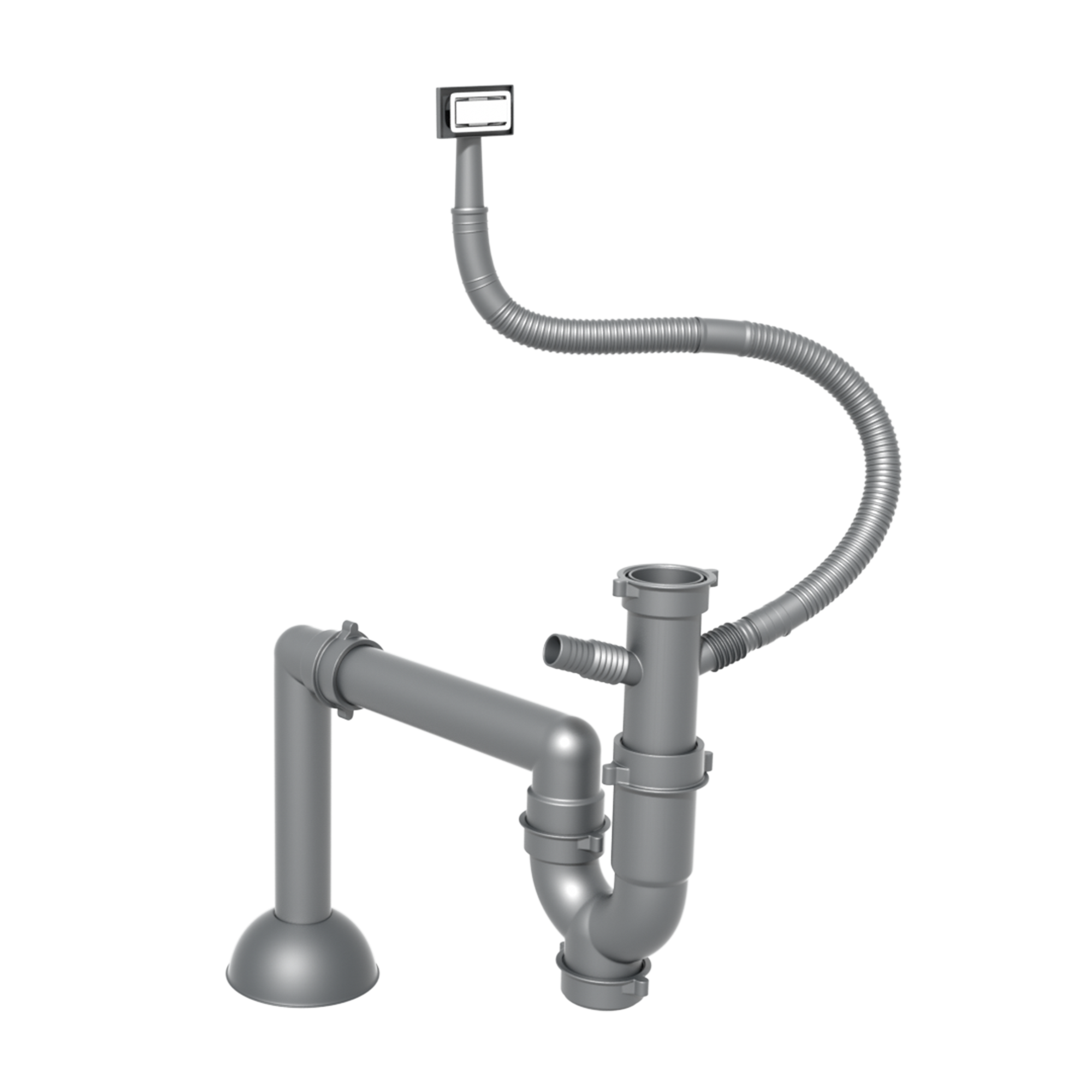 Ống xả siphon Konox PD03 – PVC cứng, bẫy chữ U cho chậu 1 hố
