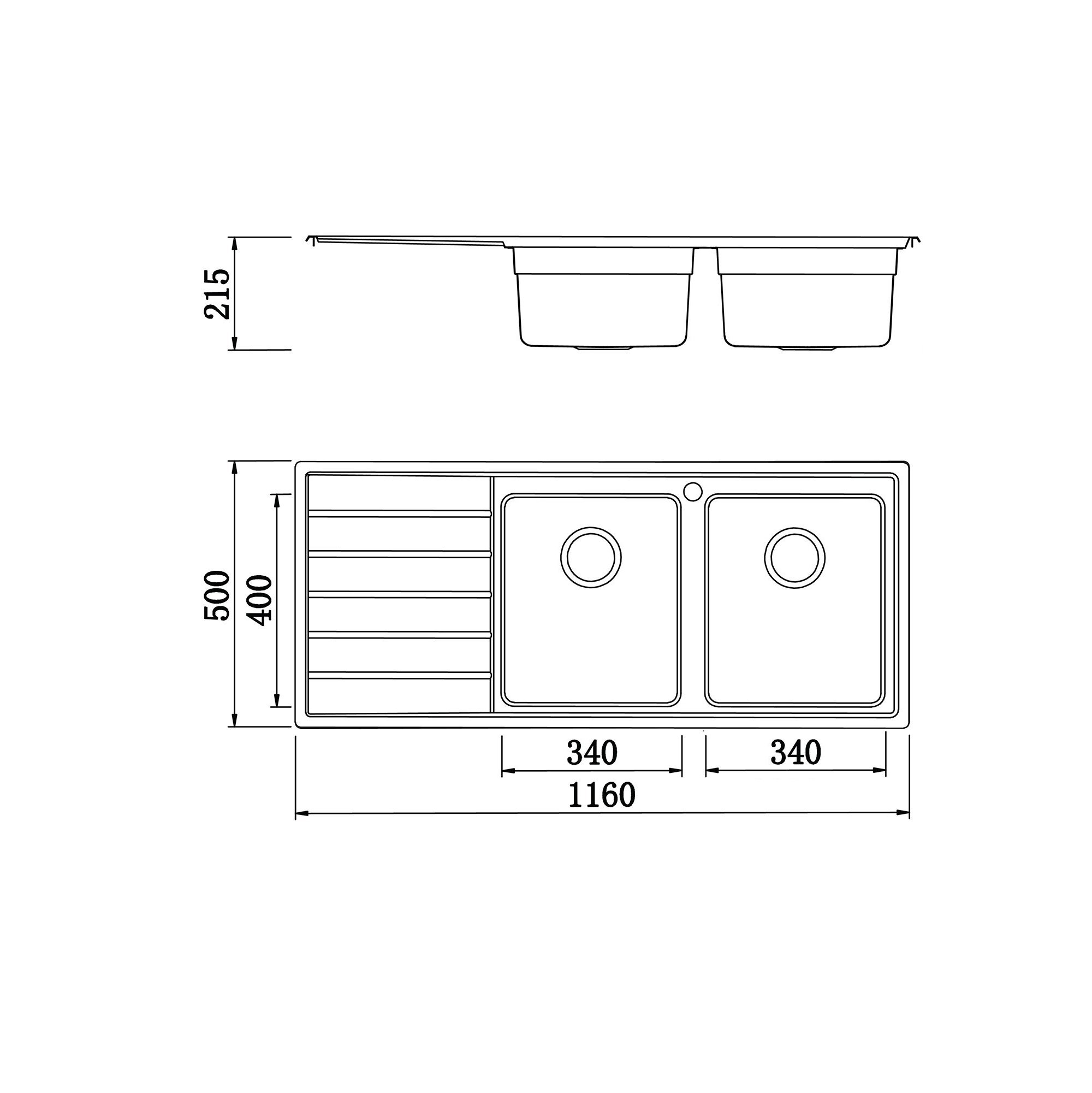Chậu rửa bát European sink Premium KS11650 2B – Bàn trái - ảnh 2