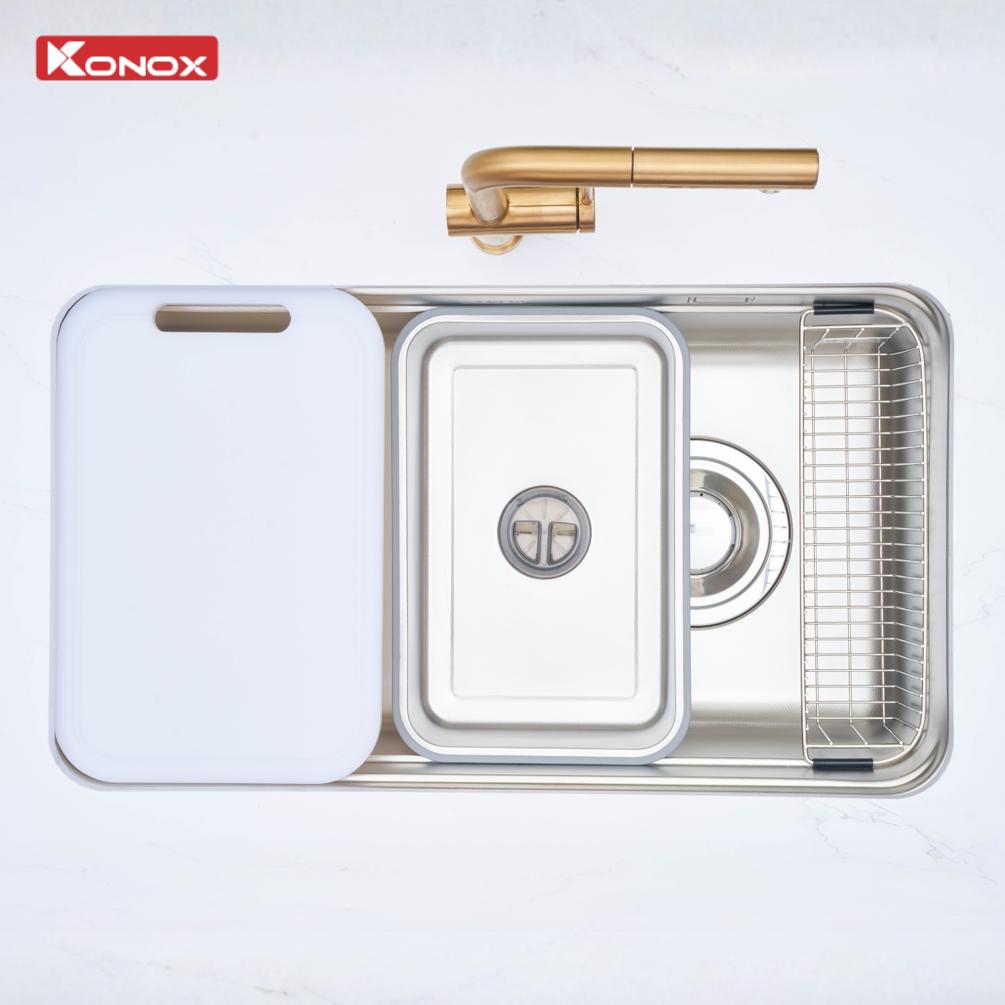 Kiểm tra gờ chậu trước khi chọn thớt Konox CB07